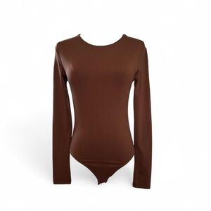 ZARA Brown Long Sleeve Bodysuit
